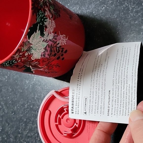 Starbucks Holiday Red White Green Poinsettia Christmas 2022 Ceramic Mug Cup 8oz - Picture 6 of 12